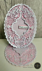 Jamie Rodgers Crafts Background Collection - Elegant Butterfly Oval Die Set
