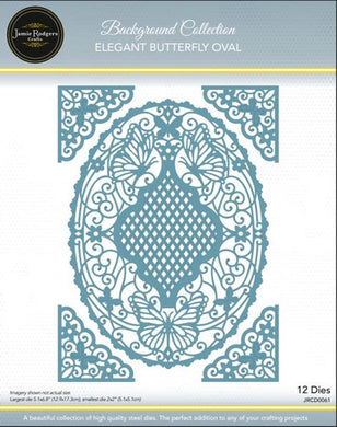 Jamie Rodgers Crafts Background Collection - Elegant Butterfly Oval Die Set