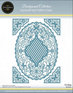 Jamie Rodgers Crafts Background Collection - Elegant Butterfly Oval Die Set