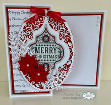 Jamie Rodgers Crafts Background Collection - Elegant Poinsettia Oval