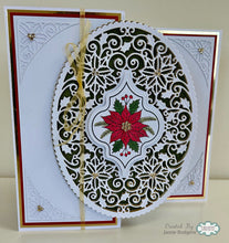 Jamie Rodgers Crafts Background Collection - Elegant Poinsettia Oval