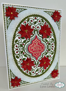 Jamie Rodgers Crafts Background Collection - Elegant Poinsettia Oval