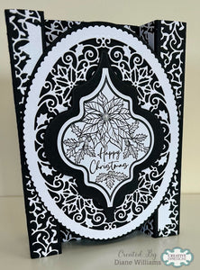 Jamie Rodgers Crafts Background Collection - Elegant Poinsettia Oval