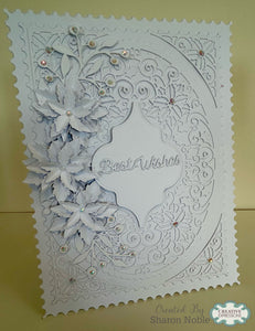 Jamie Rodgers Crafts Background Collection - Elegant Poinsettia Oval
