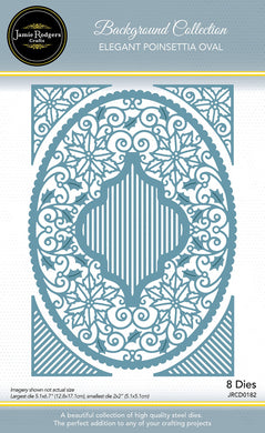 Jamie Rodgers Crafts Background Collection - Elegant Poinsettia Oval