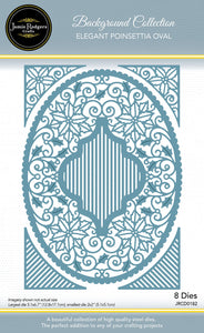 Jamie Rodgers Crafts Background Collection - Elegant Poinsettia Oval
