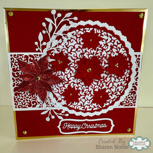 Jamie Rodgers Crafts Background Collection - Elegant Poinsettia Circle