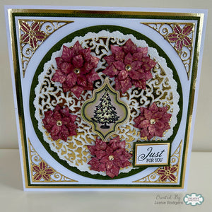 Jamie Rodgers Crafts Background Collection - Elegant Poinsettia Circle