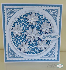 Jamie Rodgers Crafts Background Collection - Elegant Poinsettia Circle