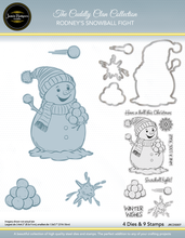 Jamie Rodgers Crafts Cuddly Clan Collection - Rodney's Snowball Fight Stamp & Die Set