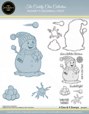 Jamie Rodgers Crafts Cuddly Clan Collection - Rodney's Snowball Fight Stamp & Die Set