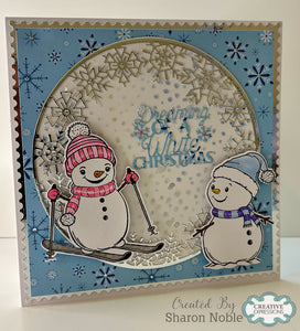 Jamie Rodgers Crafts Cuddly Clan Collection - Rosie's Skiing Adventure Stamp & Die Set