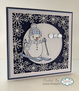 Jamie Rodgers Crafts Cuddly Clan Collection - Rosie's Skiing Adventure Stamp & Die Set