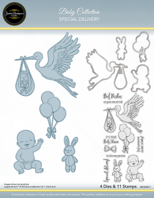 Jamie Rodgers Crafts Baby Collection - Special Delivery Stamp & Die Set