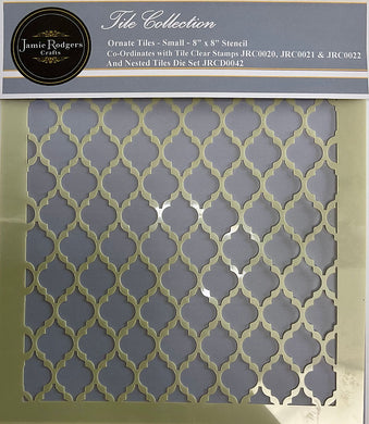 Jamie Rodgers Crafts Tile Collection - Ornate Small Tiles 8 x 8 Stencil