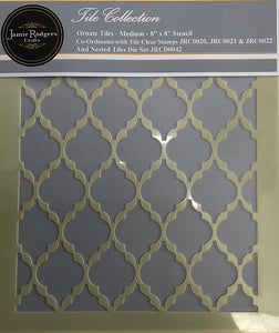 Jamie Rodgers Crafts Tile Collection - Ornate Medium Tiles 8 x 8 Stencil