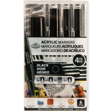 Royal & Langnickel 4PC Black Acrylic Paint Markers