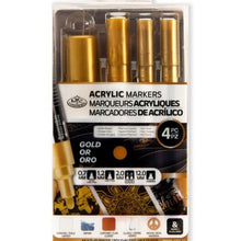 Royal & Langnickel 4PC Gold Acrylic Paint Markers