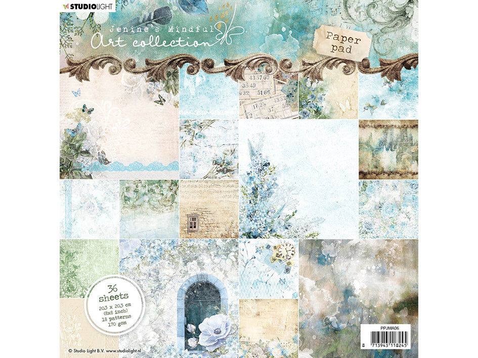 Studio Light Jenine's Mindful Art Collection 8 x 8 Paper Pad - Blues