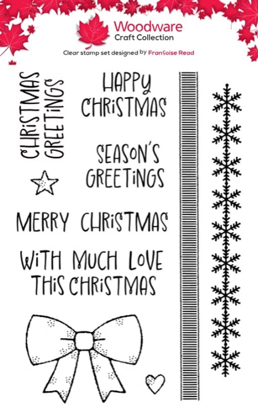 Woodware A6 Clear Stamp Set - Christmas Borders