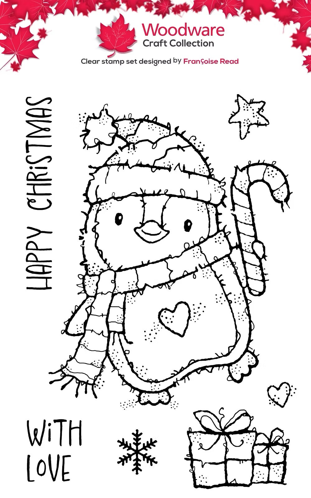 Woodware A6 Clear Stamp Set - Dancing Penguin