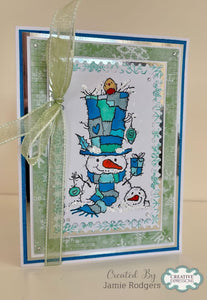 Woodware A6 Clear Stamp Set - Snowman Gift