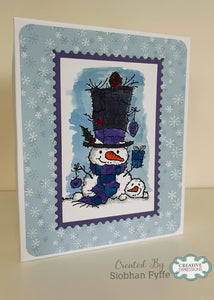Woodware A6 Clear Stamp Set - Snowman Gift