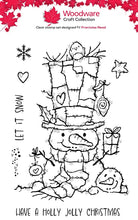 Woodware A6 Clear Stamp Set - Snowman Gift
