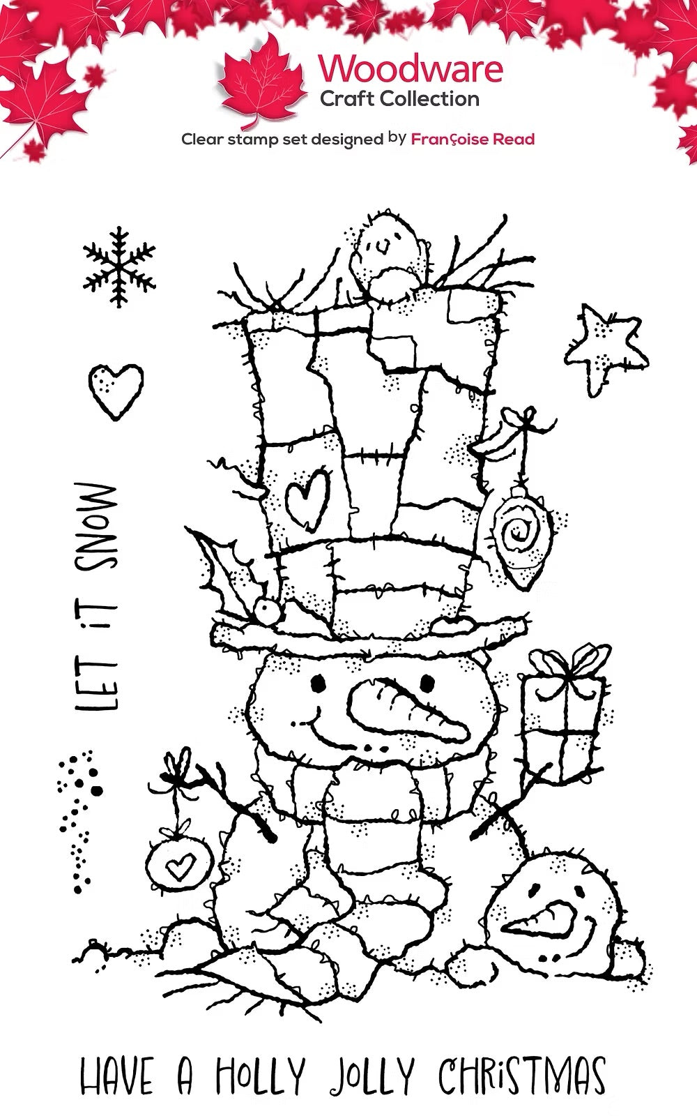 Woodware A6 Clear Stamp Set - Snowman Gift