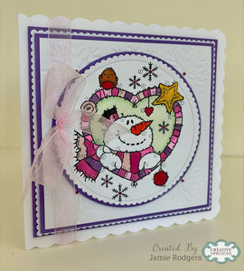Woodware A6 Clear Stamp Set - Snowman Heart