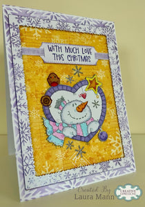 Woodware A6 Clear Stamp Set - Snowman Heart