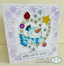 Woodware A6 Clear Stamp Set - Snowman Heart