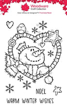 Woodware A6 Clear Stamp Set - Snowman Heart