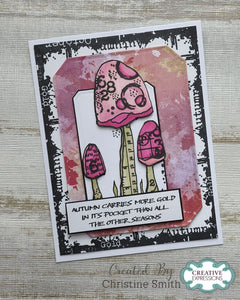 Woodware A5 Clear Stamp Set - Mushrooms