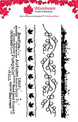 Woodware A6 Clear Stamp Set - Autumn Borders