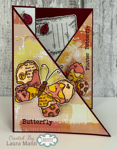 Woodware A6 Clear Stamp Set - Autumn Butterflies