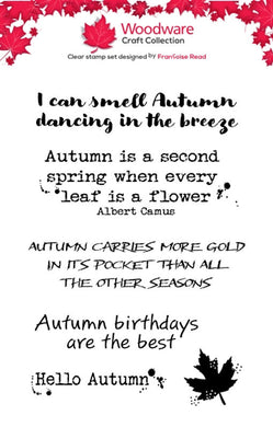 Woodware A7 Clear Stamp Set - Autumn Greetings