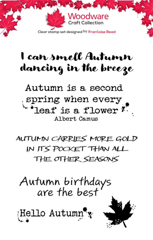 Woodware A7 Clear Stamp Set - Autumn Greetings