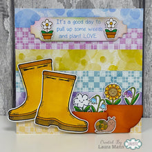 Woodware A6 Clear Stamp Set - Garden Wellies