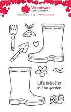 Woodware A6 Clear Stamp Set - Garden Wellies