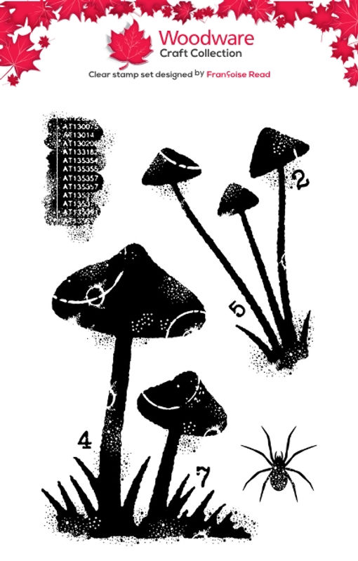 Woodware A7 Clear Stamp Set - Fungi