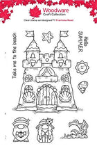 Woodware A6 Clear Stamp Set - Sandcastle