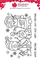 Woodware A6 Clear Stamp Set - The Snow Family