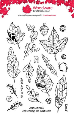 Woodware A5 Clear Stamp Set - Leaves