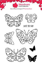 Woodware A6 Clear Stamp Set - Butterfly Blooms