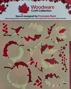 Woodware 6 x 6 Stencil - Tattered Leaves