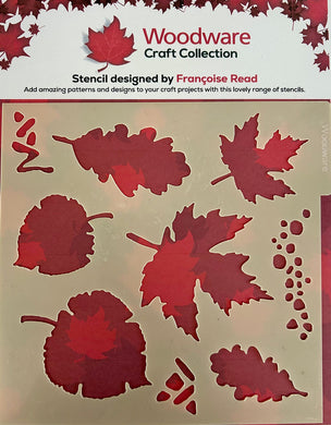 Woodware 6 x 6 Stencil - Tattered Leaves