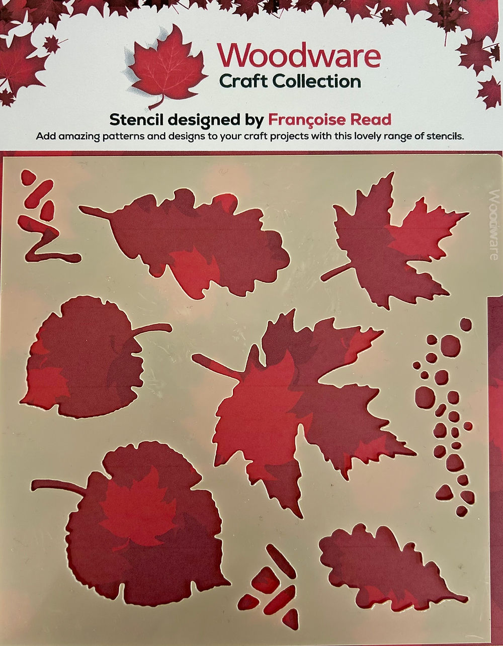 Woodware 6 x 6 Stencil - Tattered Leaves