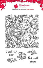 Woodware A6 Clear Stamp Set - Regal Rooster