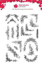 Woodware A6 Clear Stamp Set - Holly and Pine Sprigs